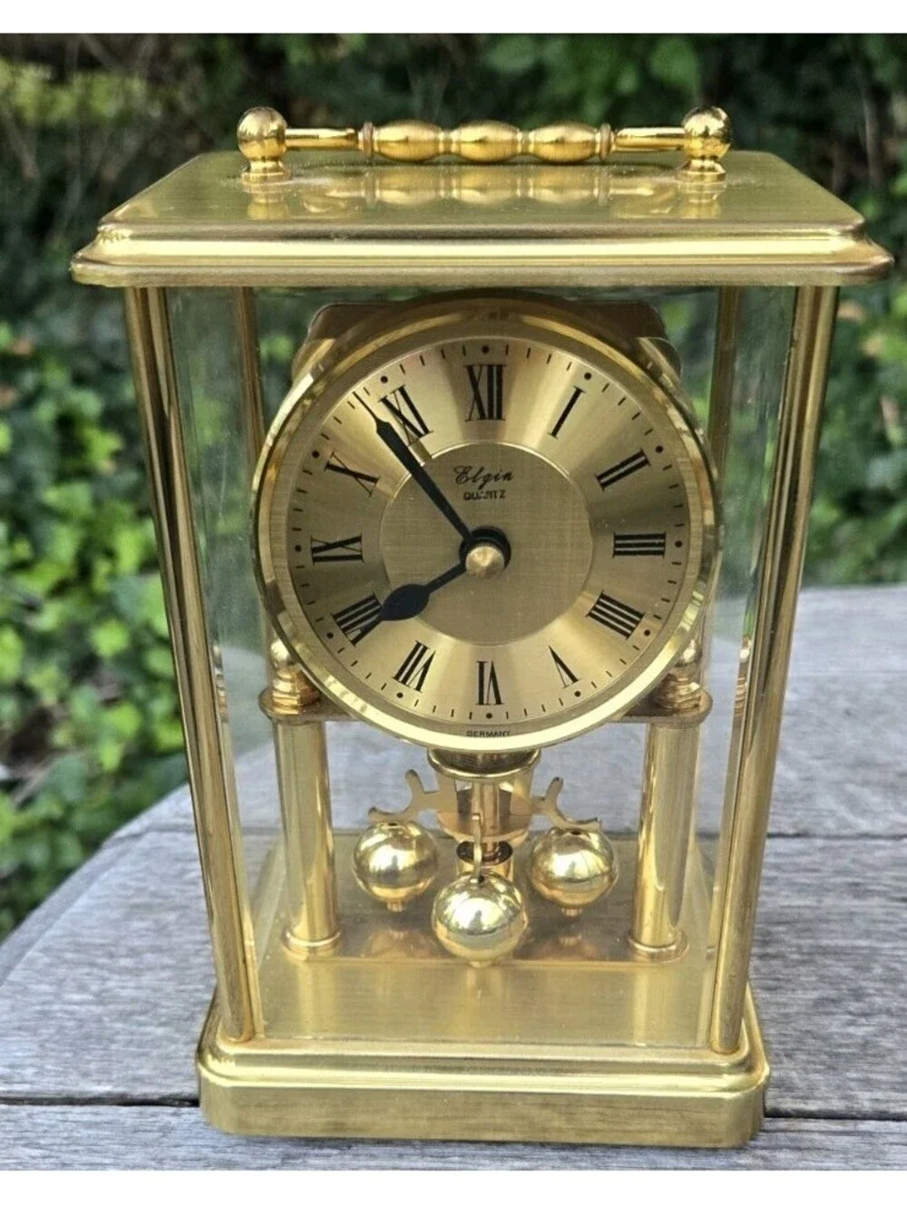 Vintage Elgin Quartz Anniversary Mantel Clock – Made in Japan, Classic Gold Tone
